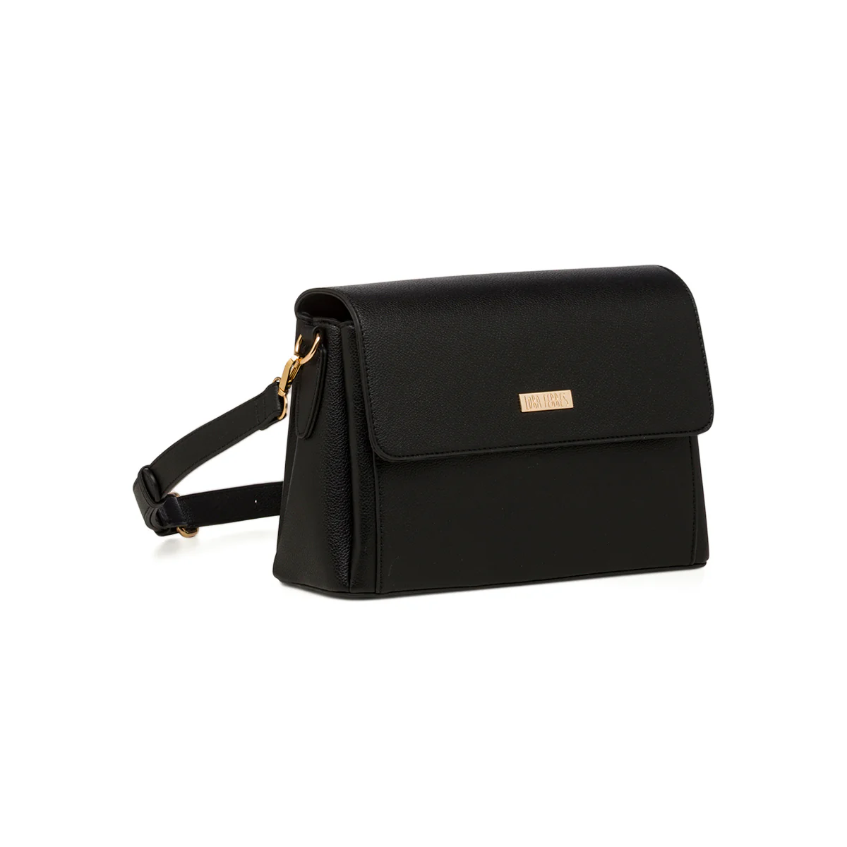 Borsa a tracolla nera da Donna con logo in metallo Lora Ferres - Image 3
