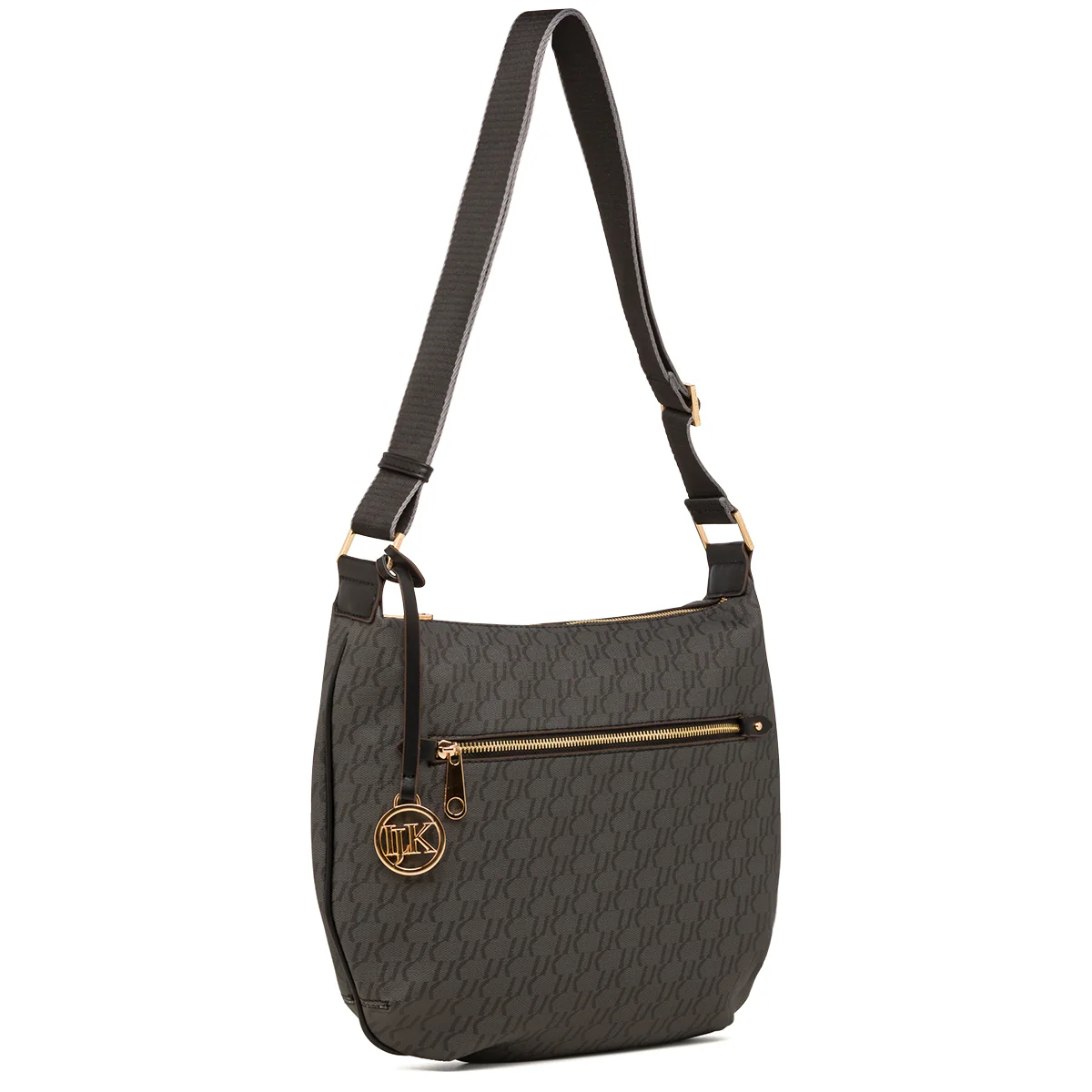 Borsa a tracolla nera da donna con logo pendente dorato Lumberjack - Image 2