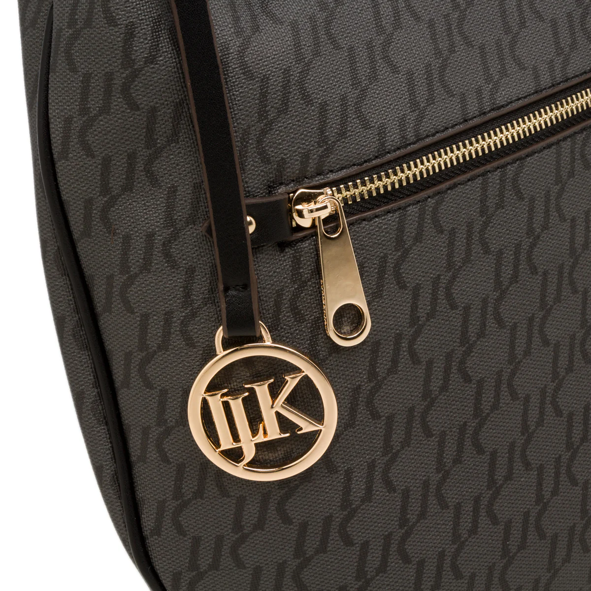 Borsa a tracolla nera da donna con logo pendente dorato Lumberjack - Image 3