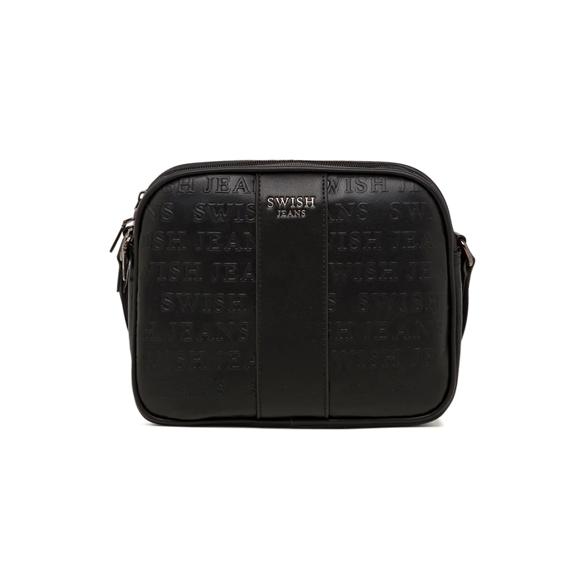 Borsa a tracolla nera da donna con logo Swish Jeans