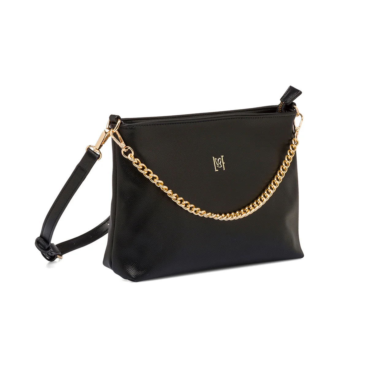 Borsa a tracolla nera da donna con manico a catena Lora Ferres - Image 3