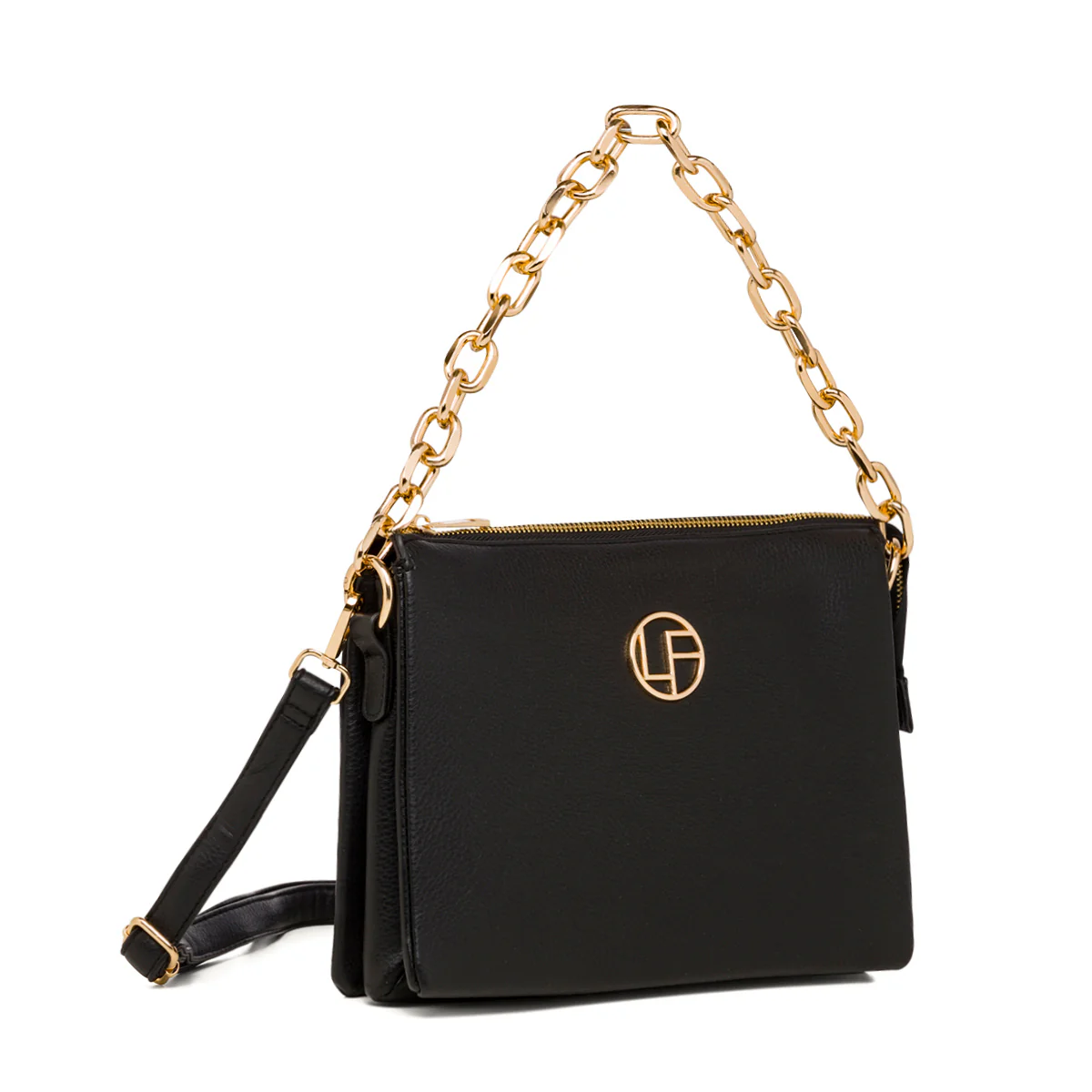 Borsa a tracolla nera da donna con manico a catena Lora Ferres - Image 2