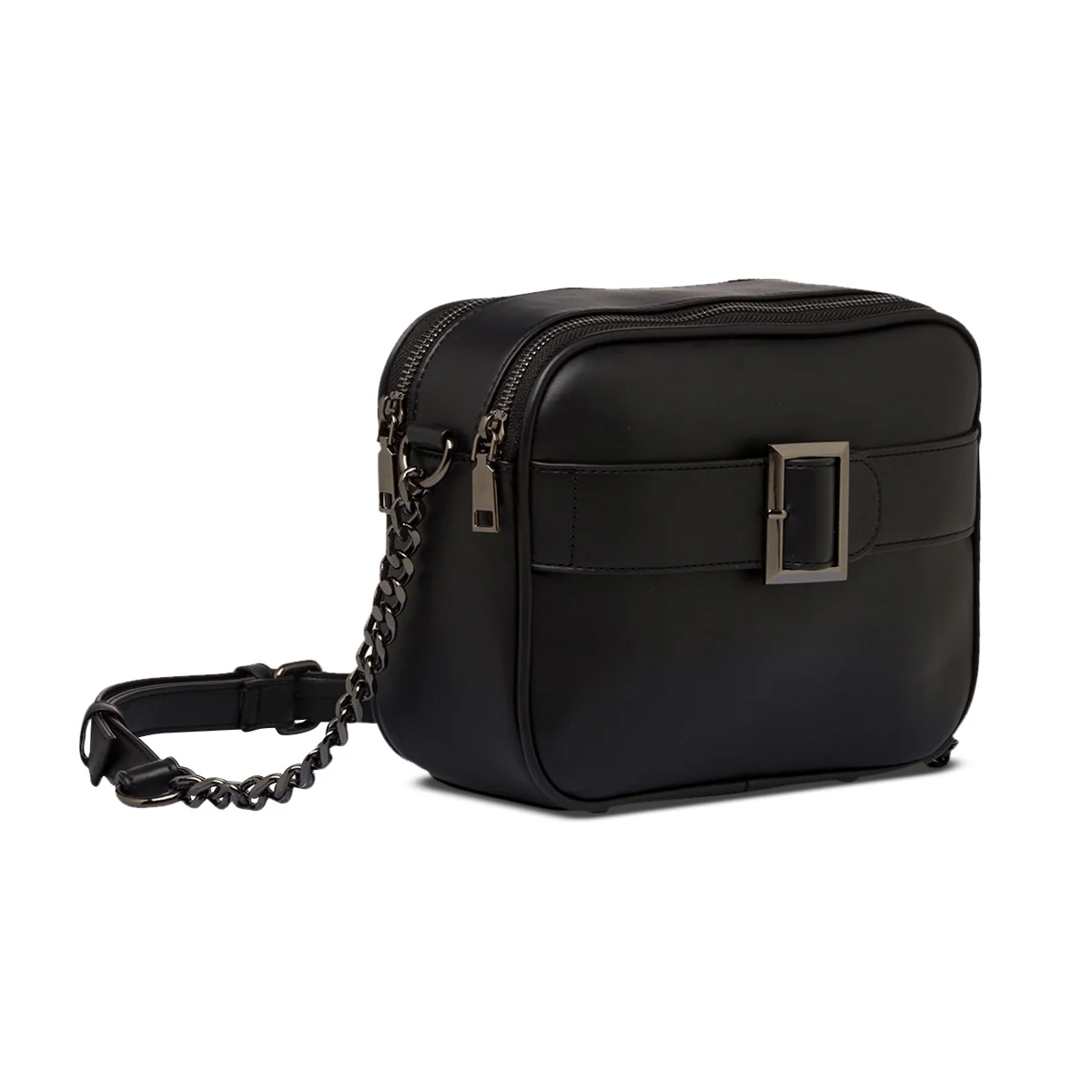 Borsa a tracolla nera da donna con maxi-fibbia Lora Ferres - Image 4