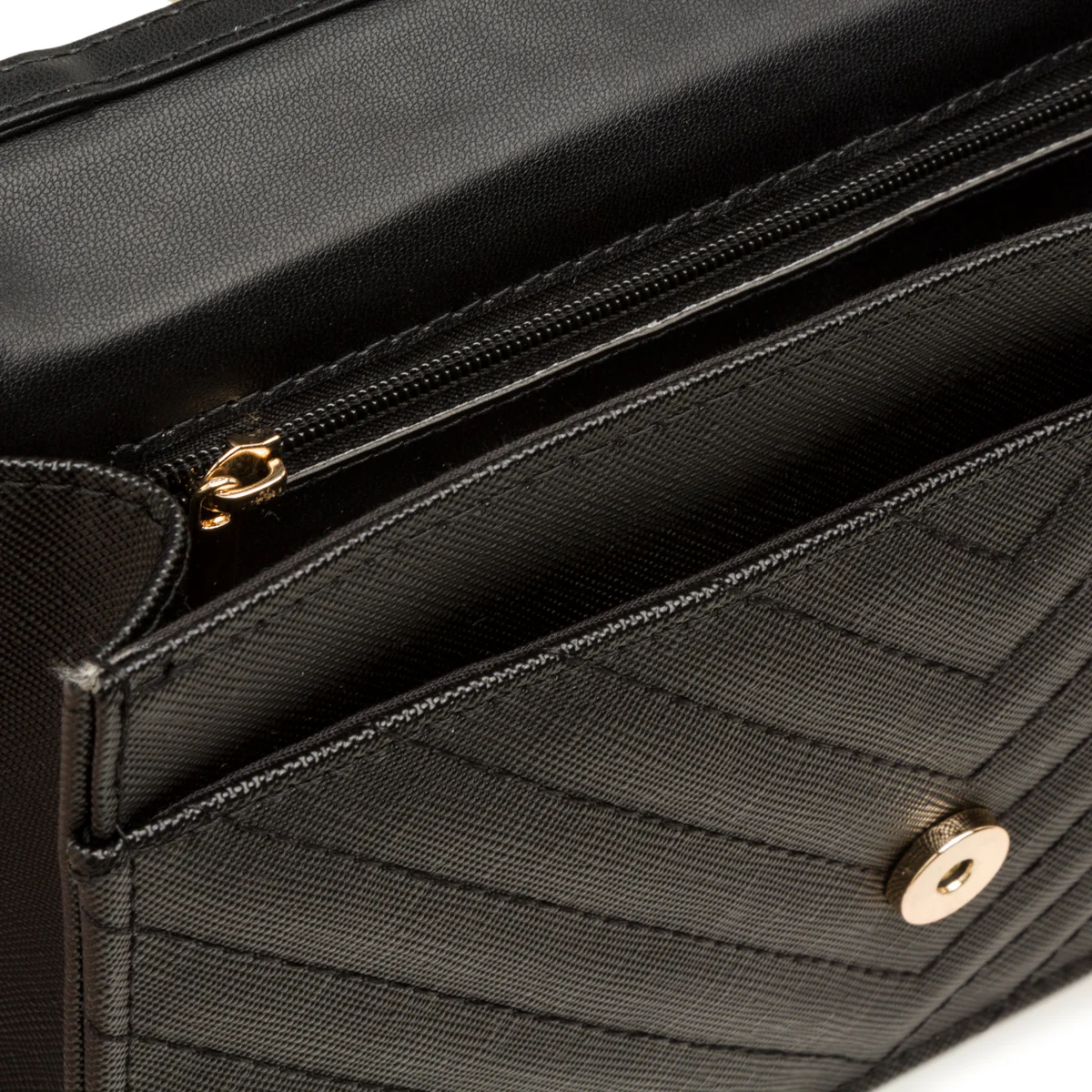 Borsa a tracolla nera da Donna con motivo a Chevron Lora Ferres - Image 6