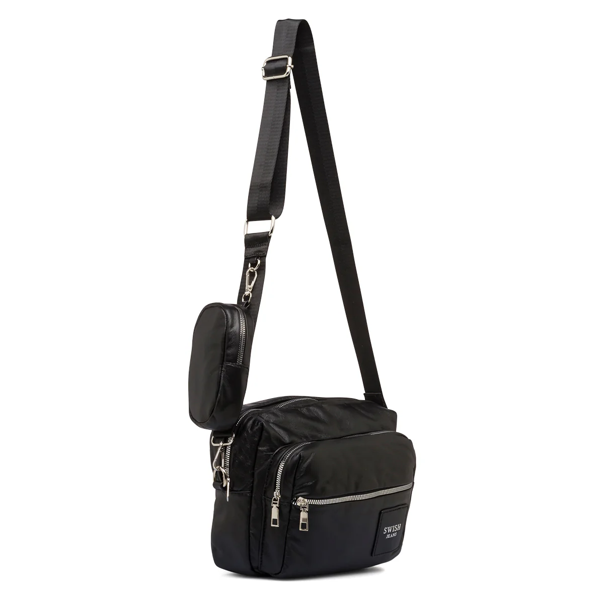 Borsa a tracolla nera da donna con pochette rimovibile Swish Jeans - Image 2