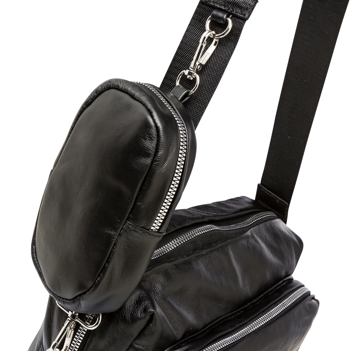 Borsa a tracolla nera da donna con pochette rimovibile Swish Jeans - Image 4
