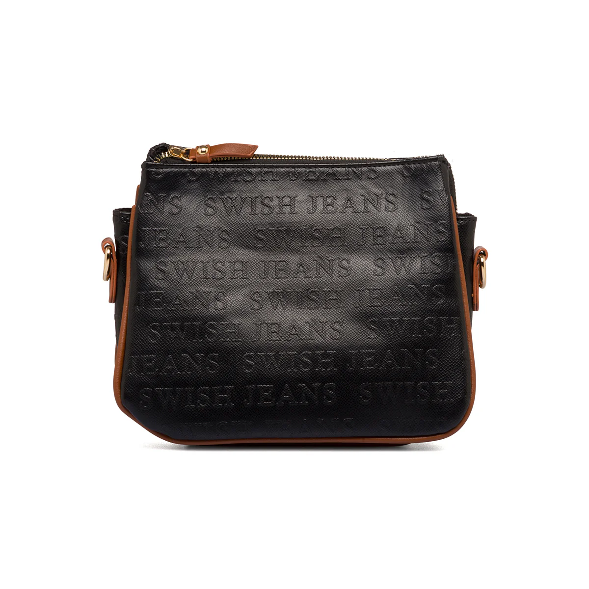Borsa a tracolla nera da donna con stampa monogramma Swish Jeans