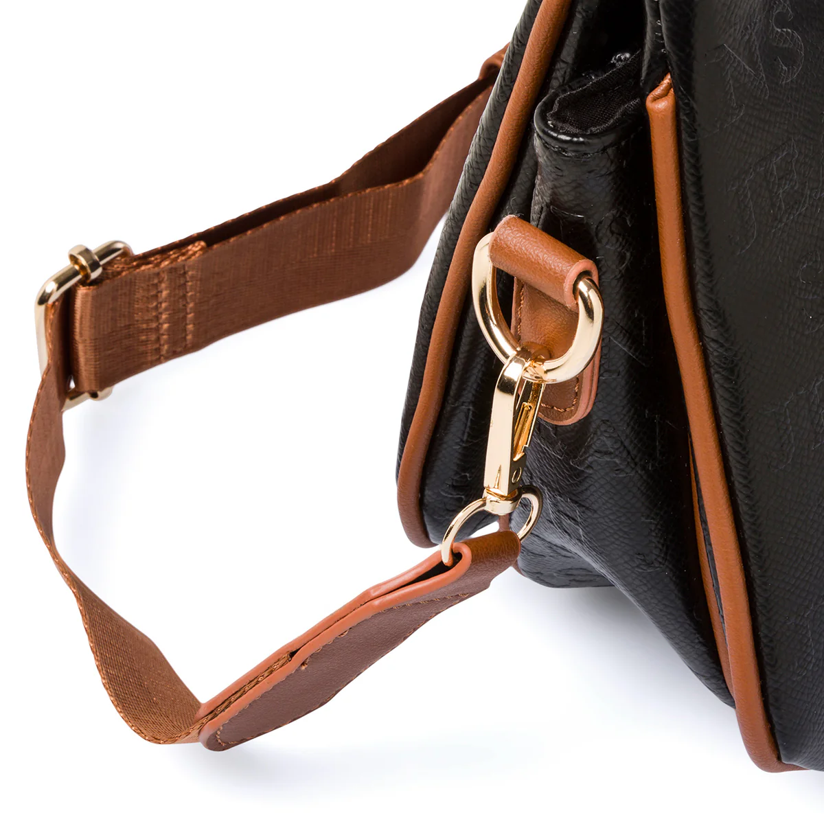 Borsa a tracolla nera da donna con stampa monogramma Swish Jeans - Image 4