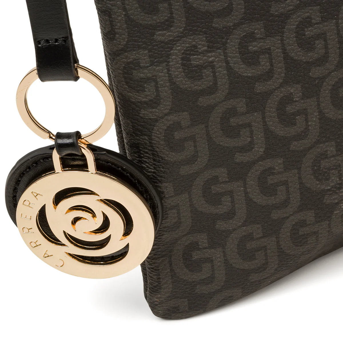 Borsa a tracolla nera da donna con zip e monogramma Carrera Audrey - Image 3