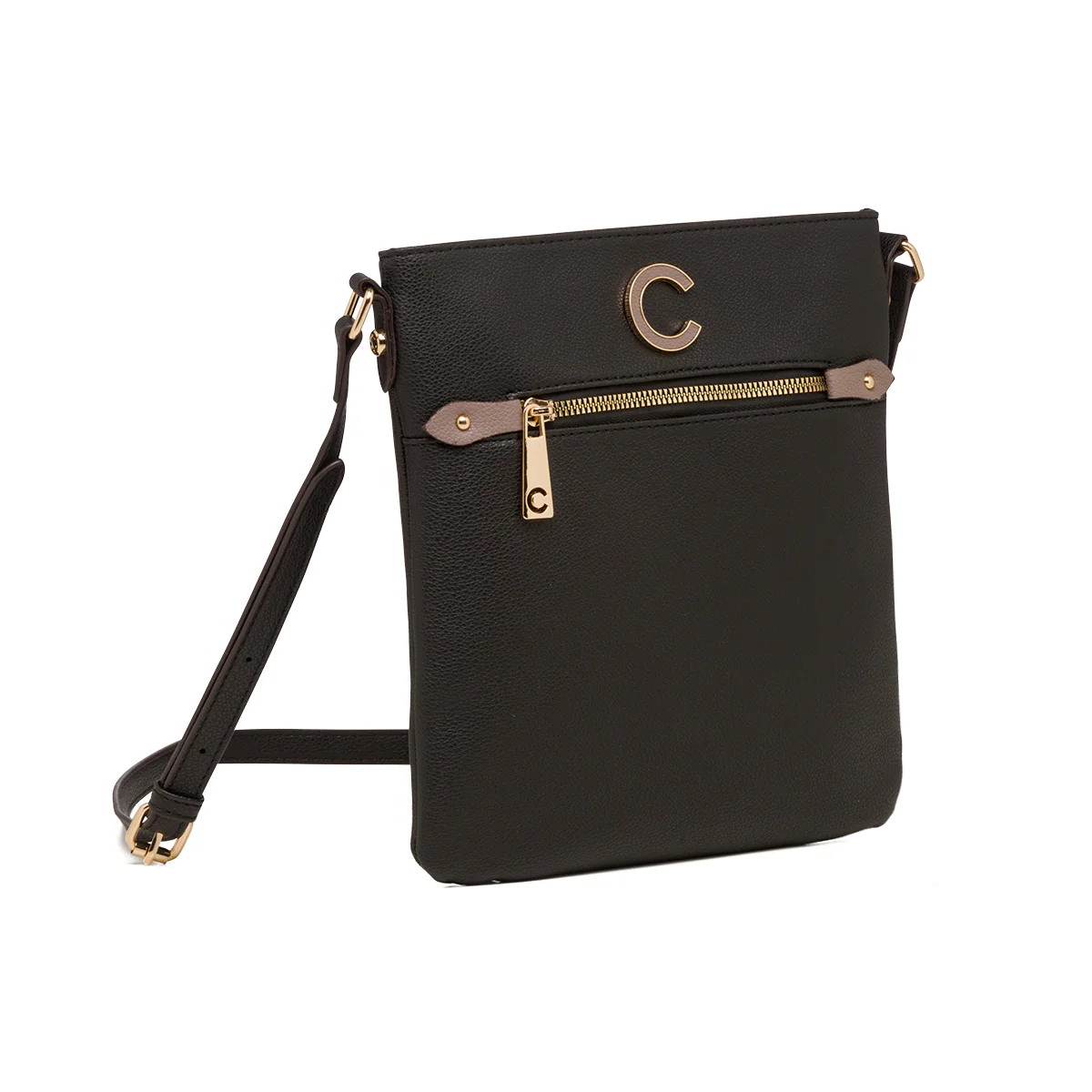 Borsa a tracolla nera da donna con zip frontale Carrera First - Image 2
