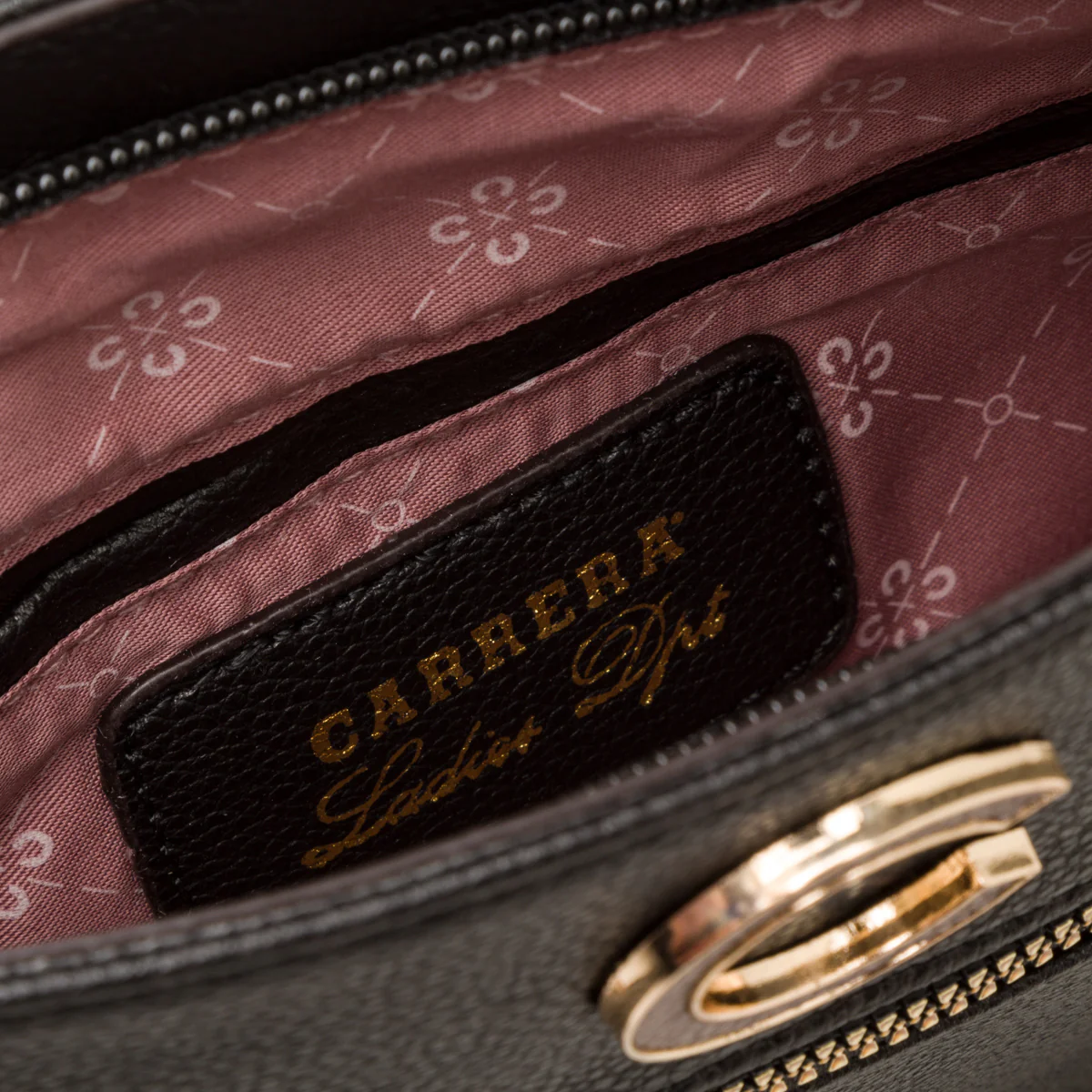 Borsa a tracolla nera da donna con zip frontale Carrera First - Image 5