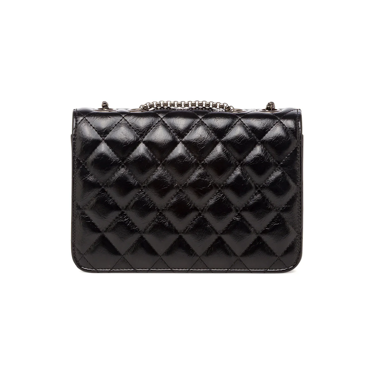 Borsa a tracolla nera da Donna effetto trapuntato vernice Lora Ferres - Image 3