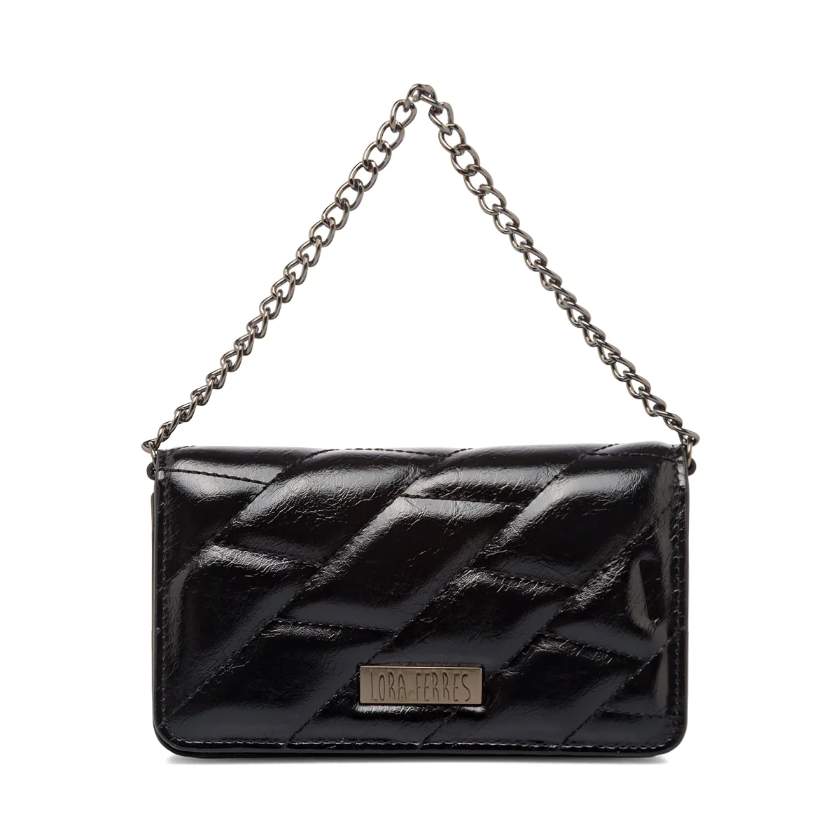 Borsa a tracolla nera da Donna effetto vernice Lora Ferres