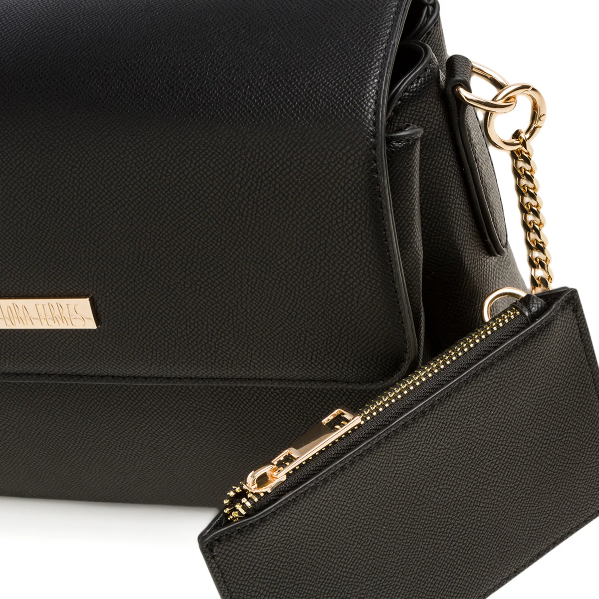 Borsa a tracolla nera da donna Lora Ferres - Image 3
