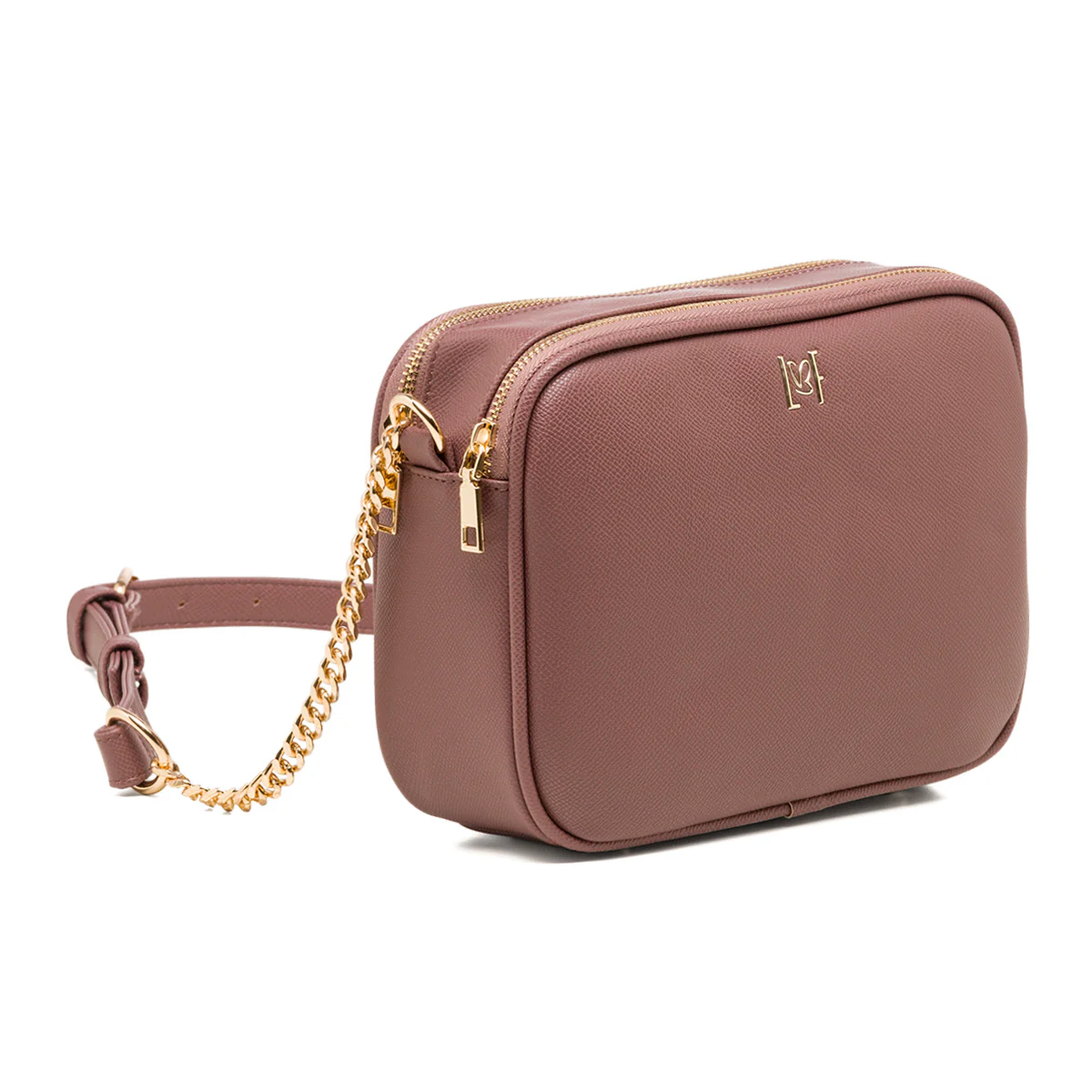 Borsa a tracolla rosa da donna con doppia zip Lora Ferres - Image 3
