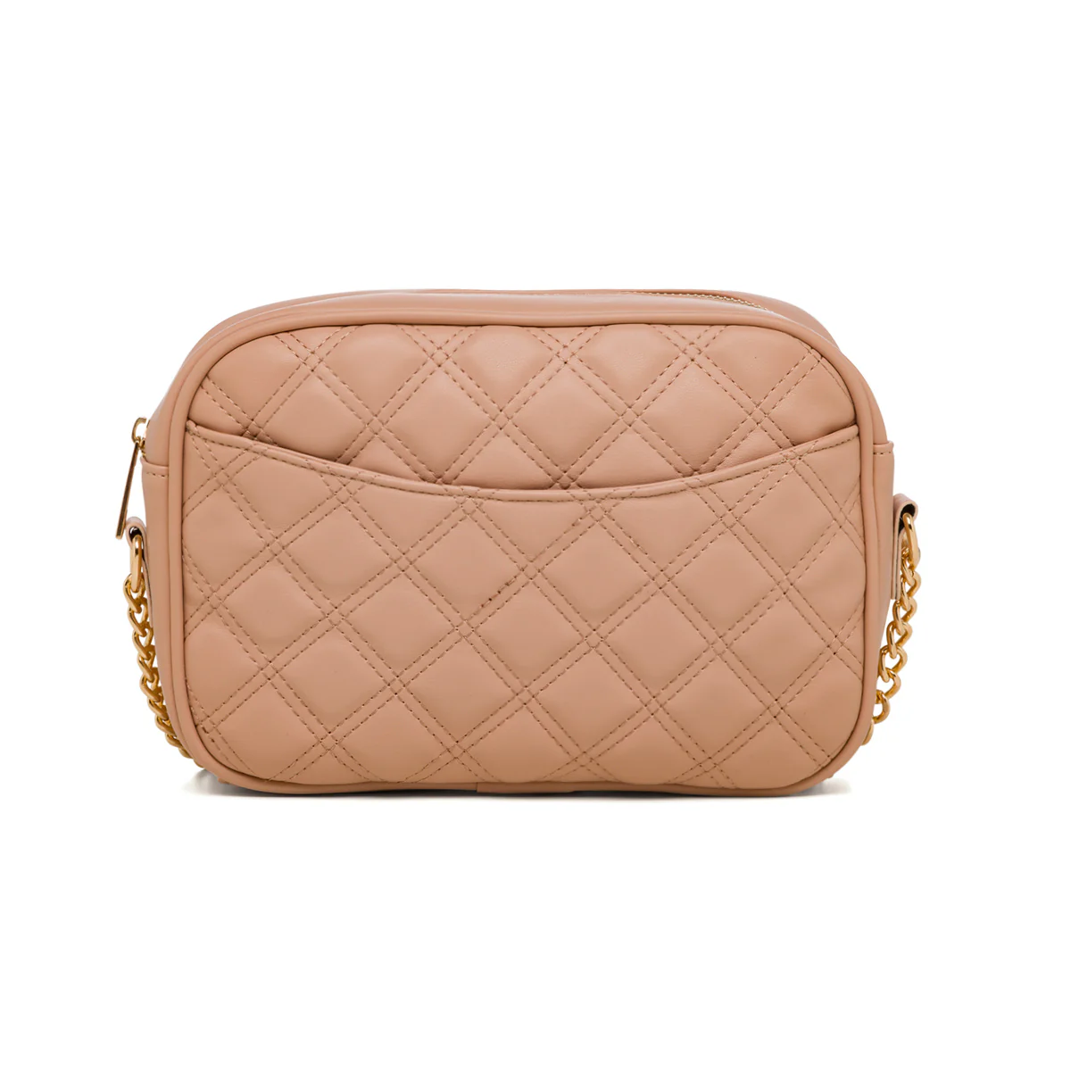 Borsa a tracolla rosa da donna effetto trapuntato Lora Ferres