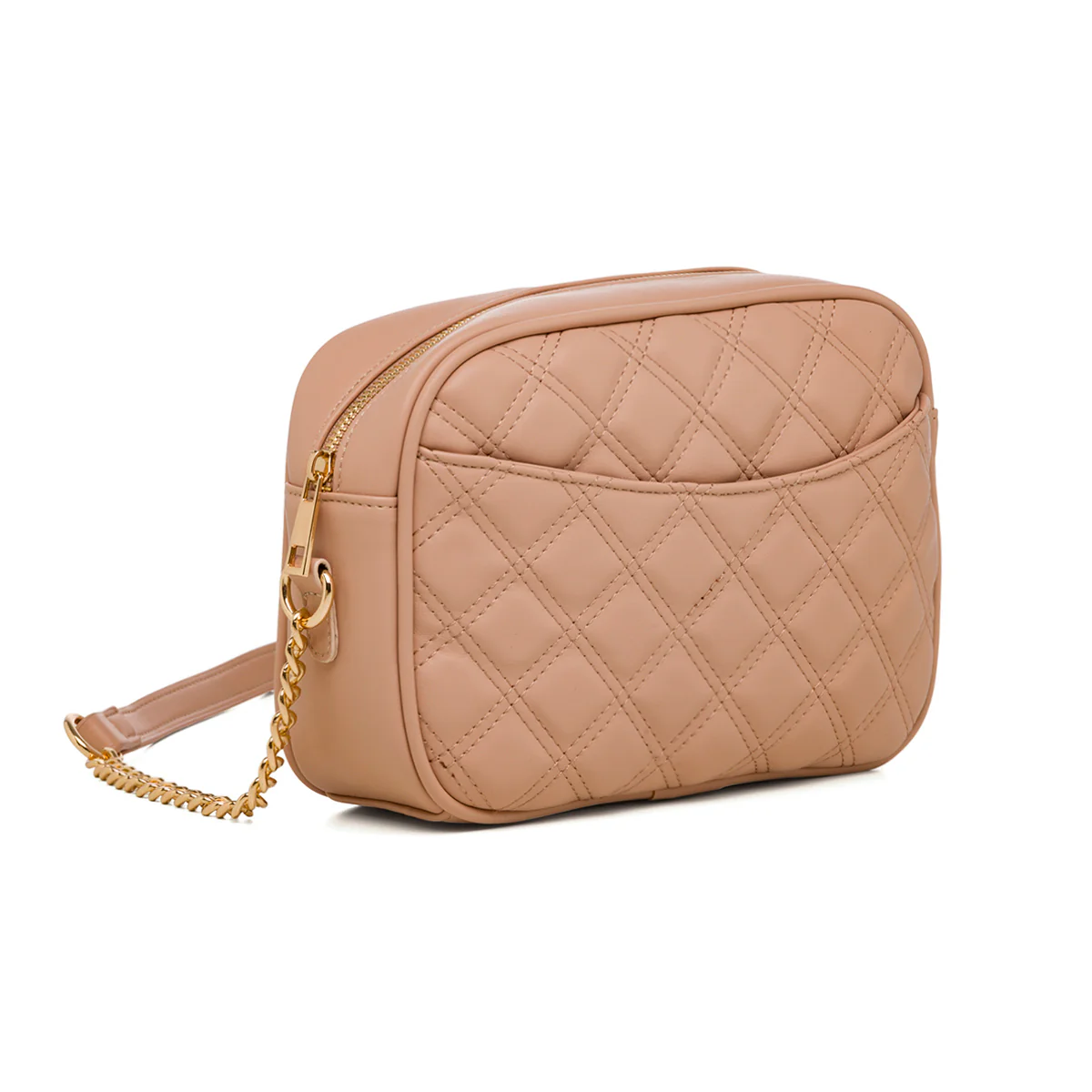 Borsa a tracolla rosa da donna effetto trapuntato Lora Ferres - Image 2