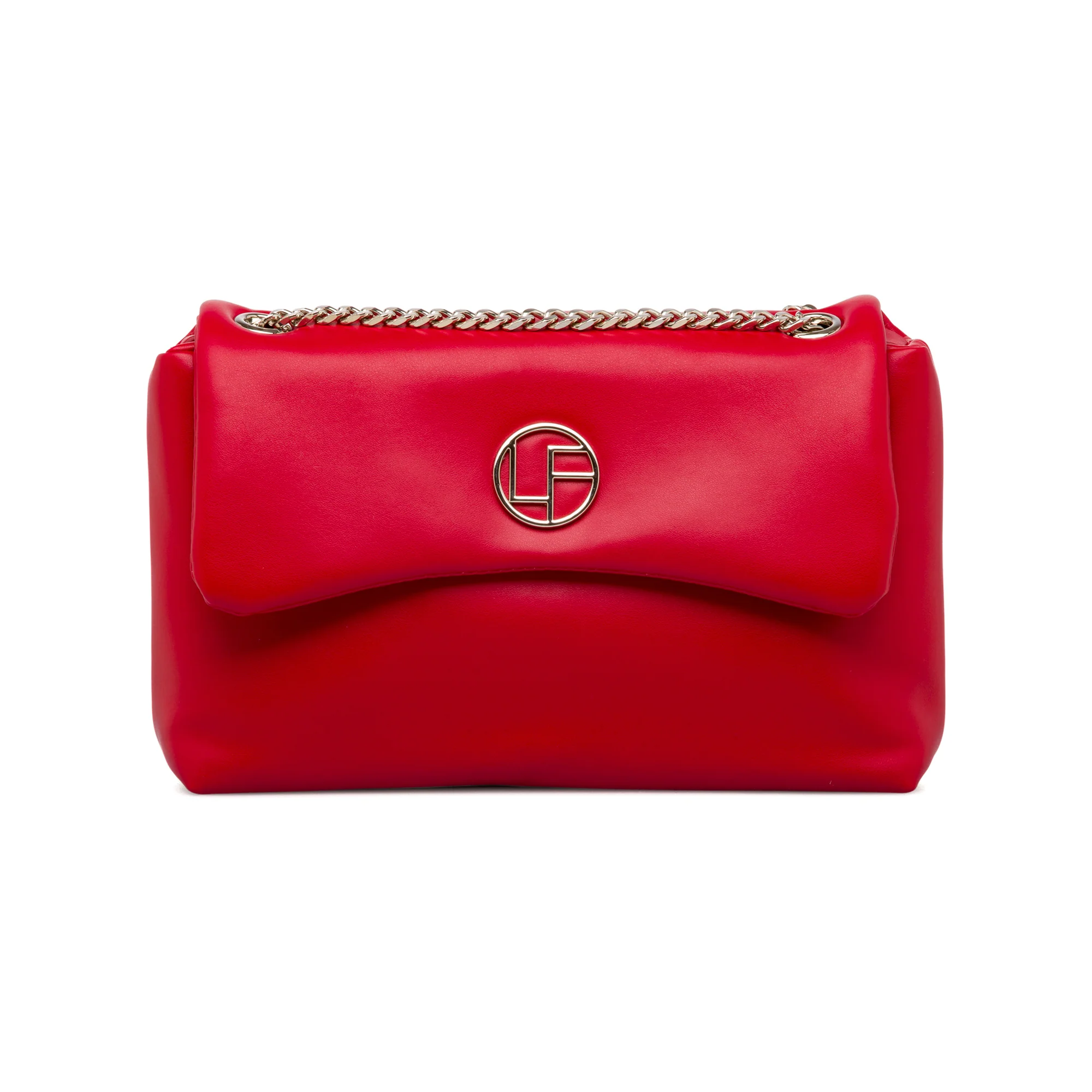 Borsa a tracolla rossa da Donna con catena e dettaglio logo Lora Ferres - Image 2