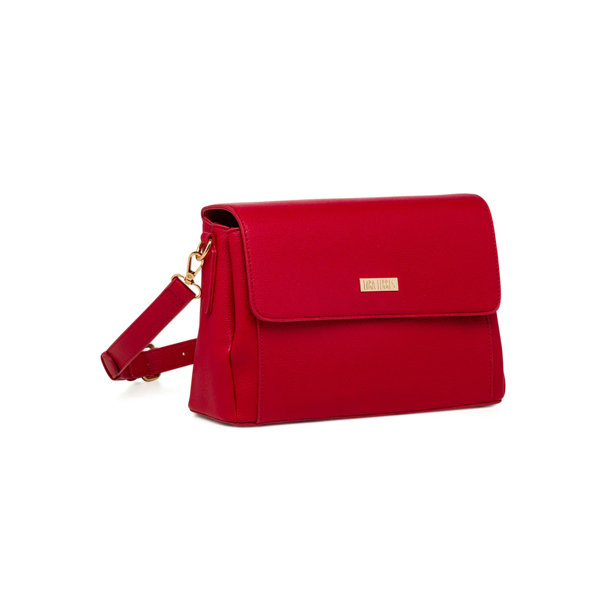 Borsa a tracolla rossa da Donna con logo in metallo Lora Ferres - Image 3