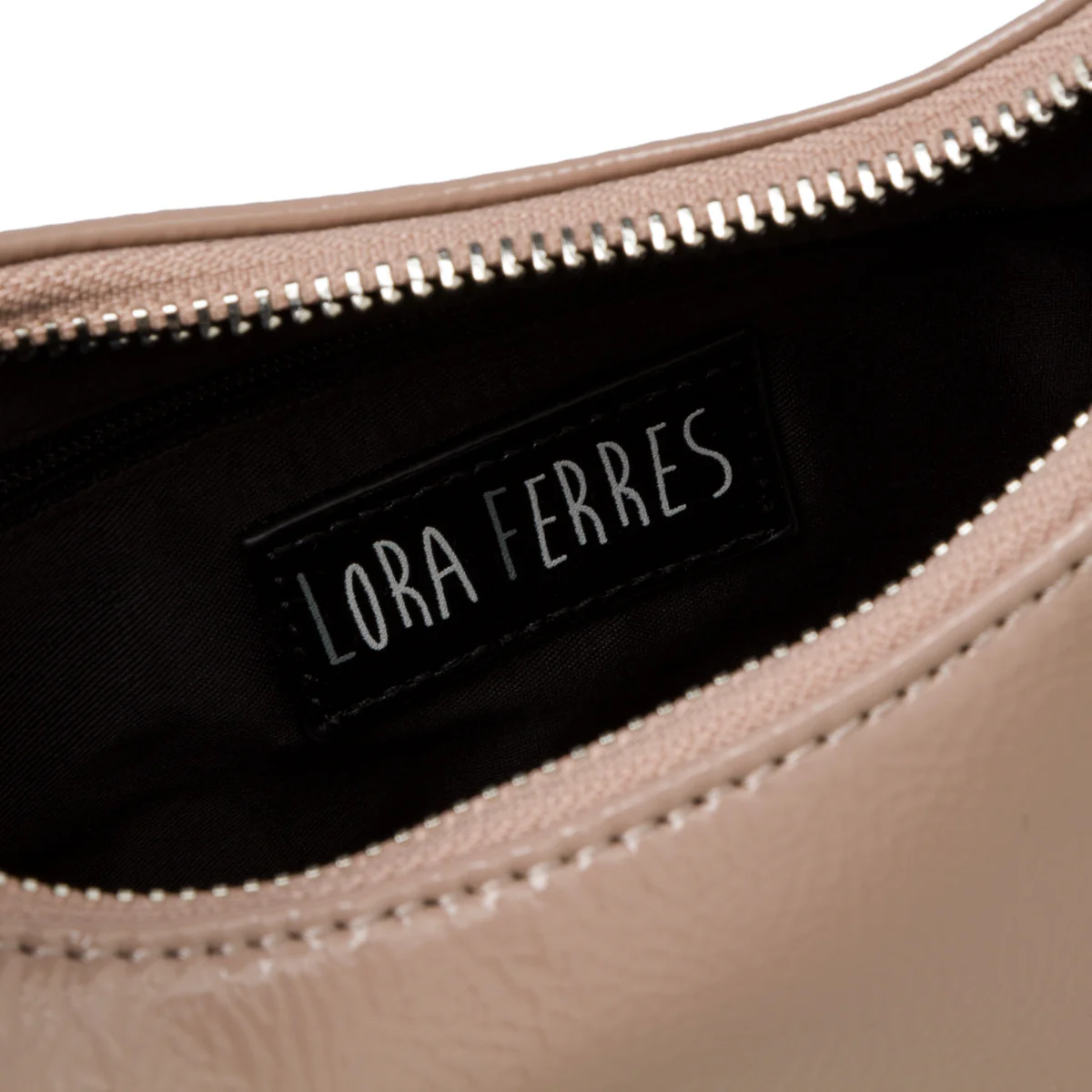 Borsa a tracolla taupe da donna con chiusura a zip Lora Ferres - Image 4