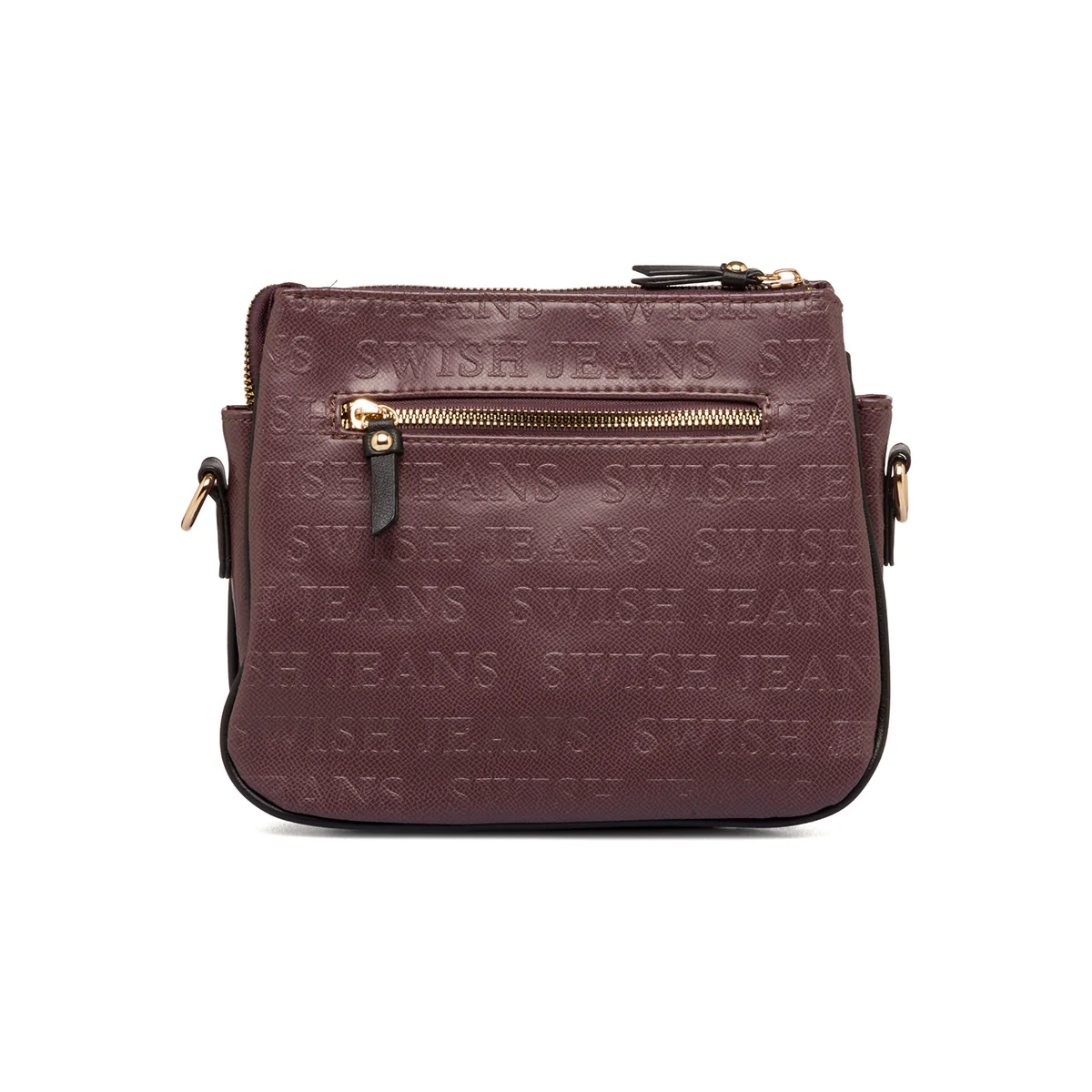 Borsa a tracolla taupe da donna con stampa monogramma Swish Jeans - Image 2