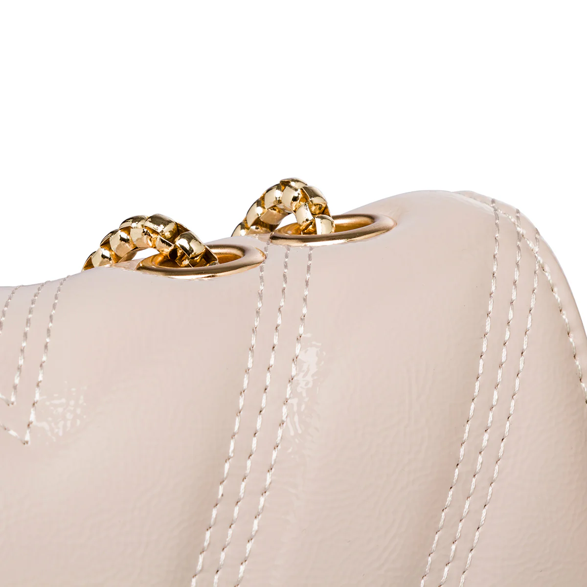 Borsa a tracolla taupe effetto vernice da donna Lora Ferres - Image 4