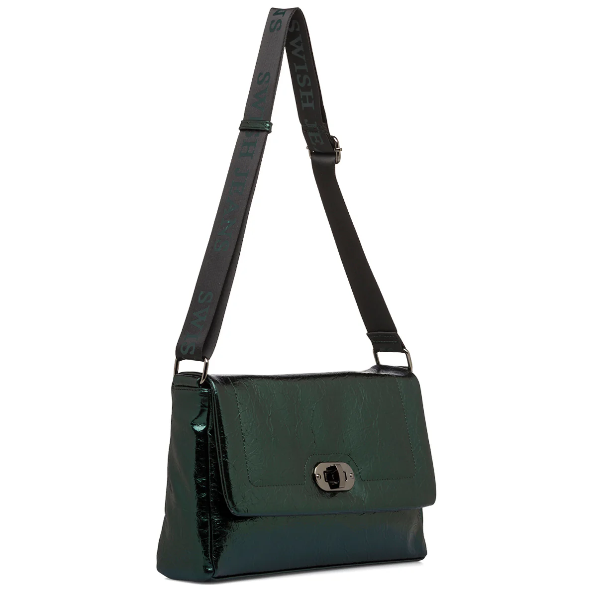 Borsa a tracolla verde da donna con chiusura a incastro Swish Jeans - Image 2