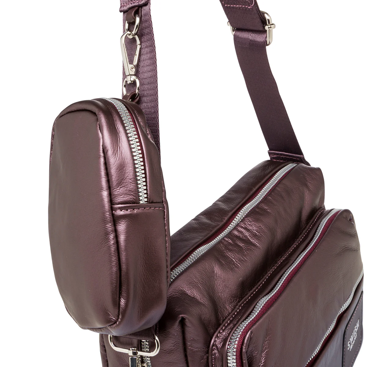 Borsa a tracolla viola da donna con pochette rimovibile Swish Jeans - Image 4