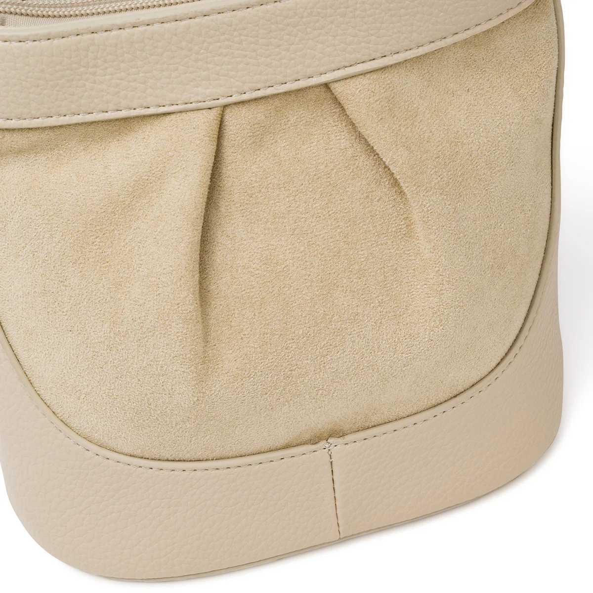 Borsa beige da Donna con inserto effetto scamosciato Lora Ferres - Image 2