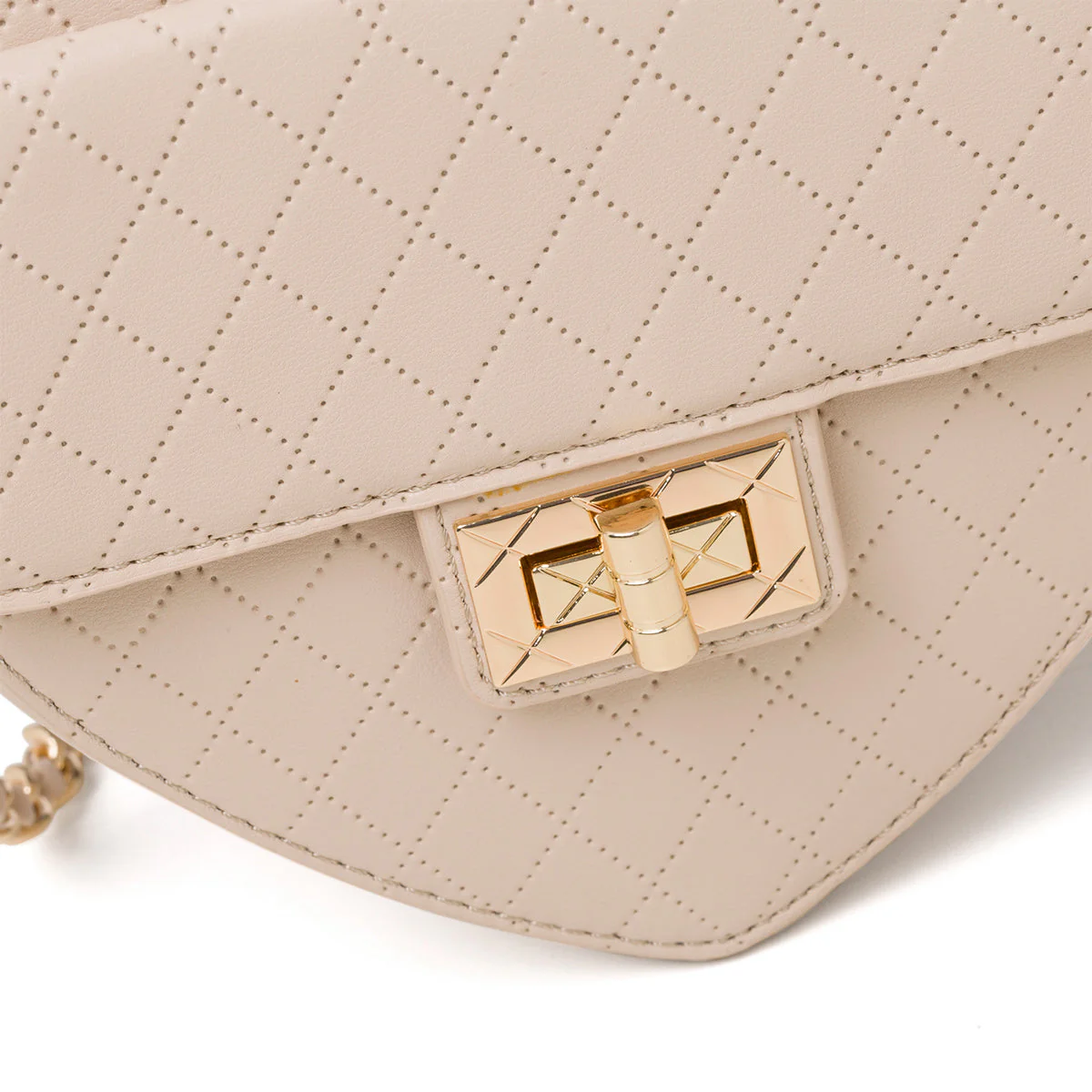 Borsa beige da donna con tracolla in metallo Call It Spring Lilheart - Image 5
