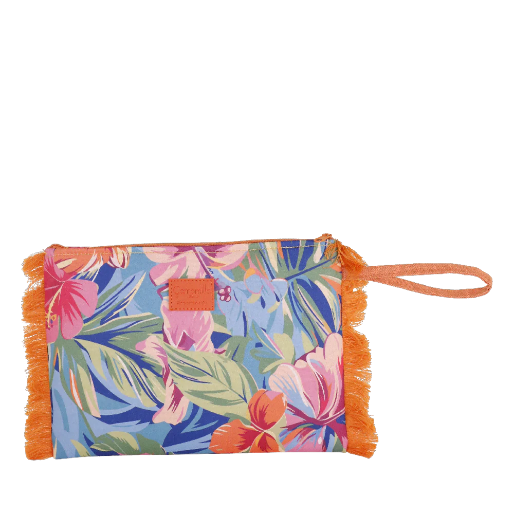 Borsa clutch da Donna arancione a fantasia floreale Camomilla Milano - Image 2