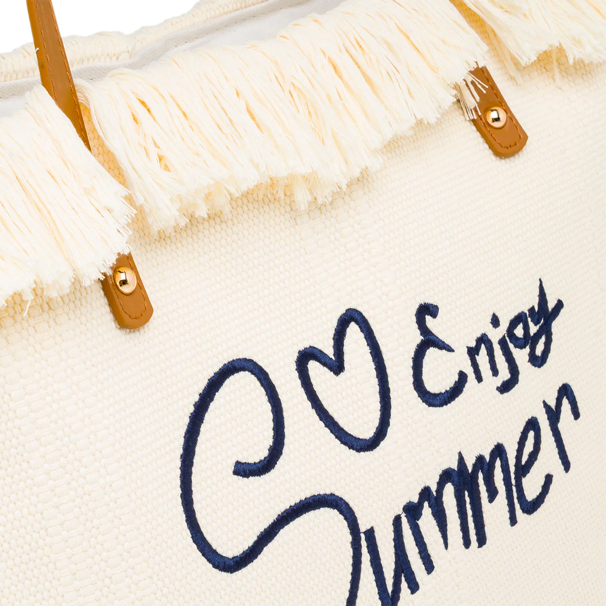 Borsa da Mare Bianco off-white da Donna con frange Swish Jeans - Image 4