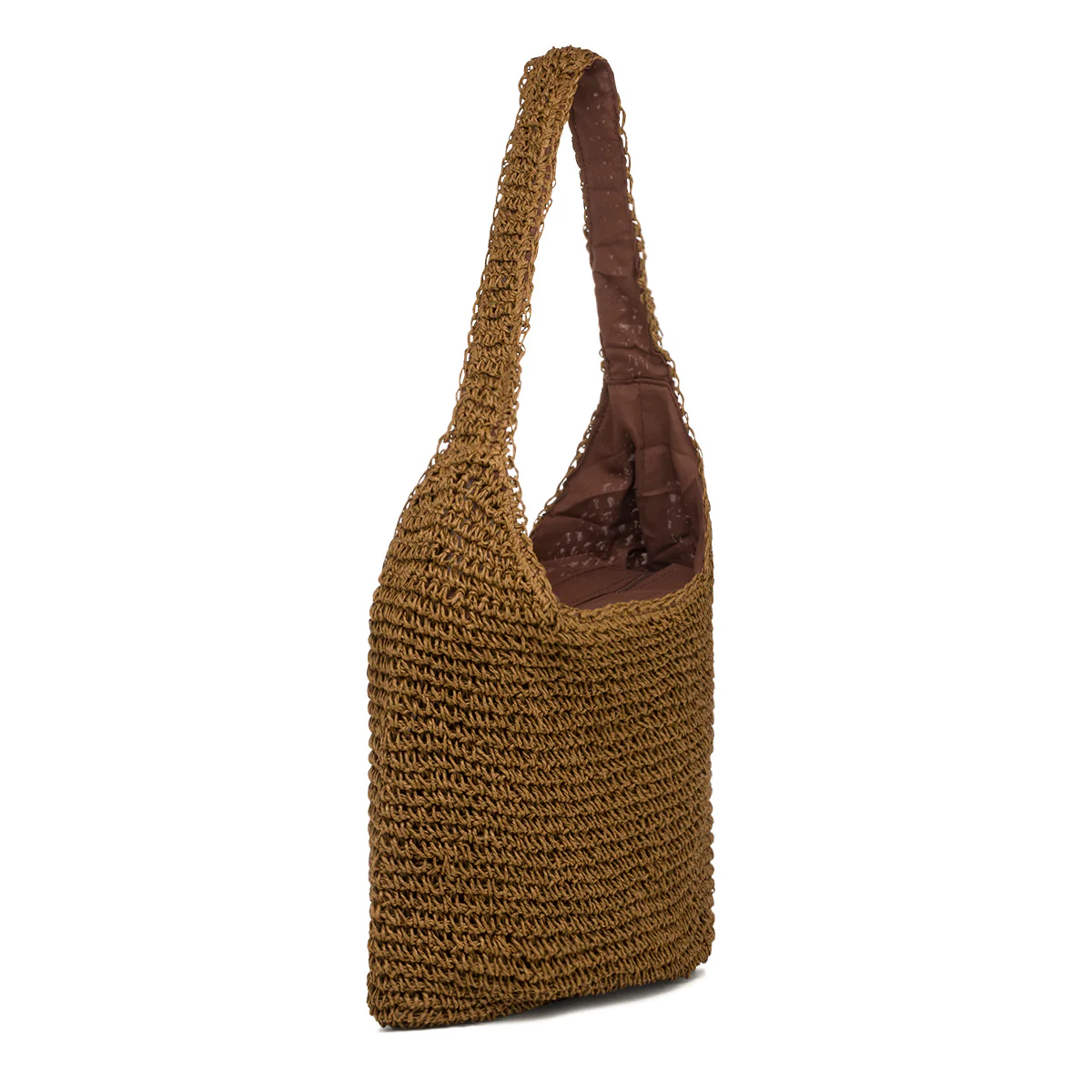 Borsa da mare donna effetto paglia marrone Lora Ferres - Image 2