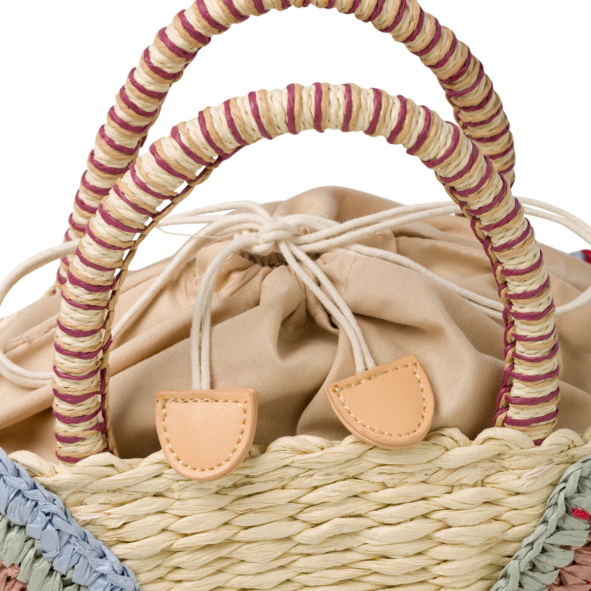 Borsa da mare effetto paglia con dettagli marroni Romeo Gigli Aura - Image 4