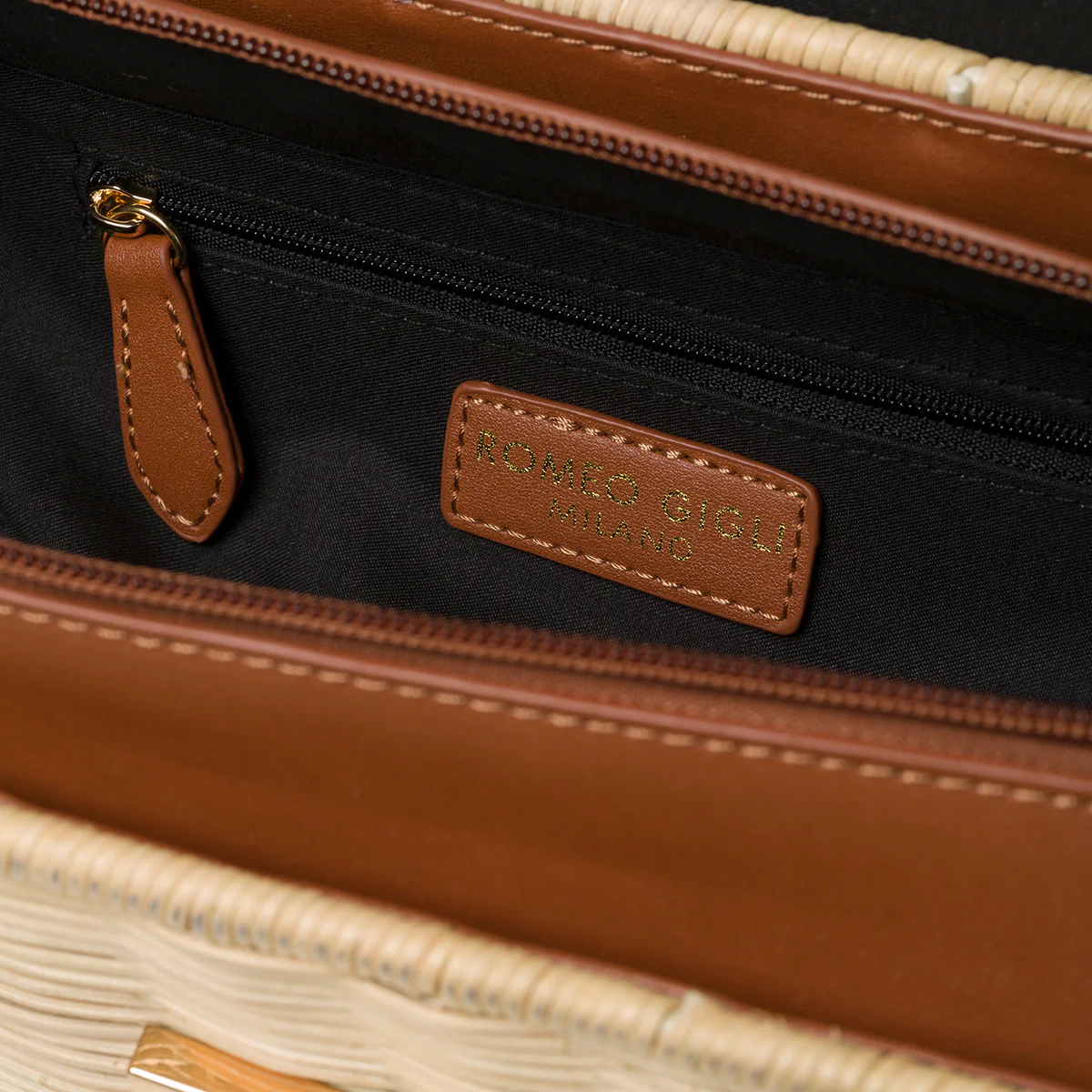 Borsa da mare marrone e beige effetto paglia Romeo Gigli Areba - Image 6