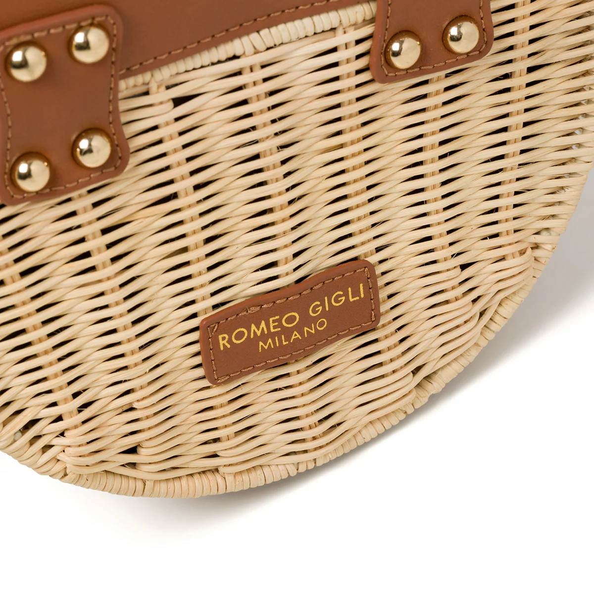 Borsa da mare marrone e beige effetto paglia Romeo Gigli Areba - Image 6