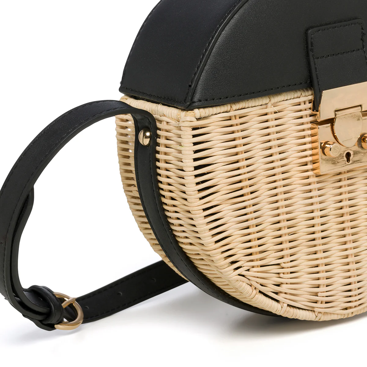 Borsa da mare nera e beige effetto paglia Romeo Gigli Areba - Image 4