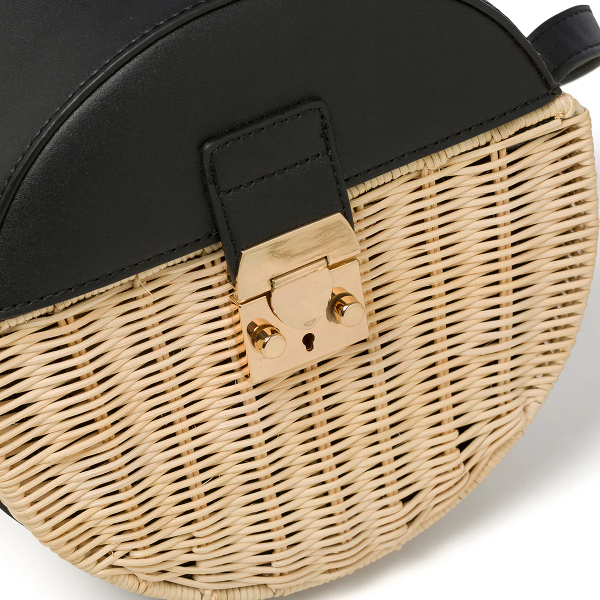 Borsa da mare nera e beige effetto paglia Romeo Gigli Areba - Image 5