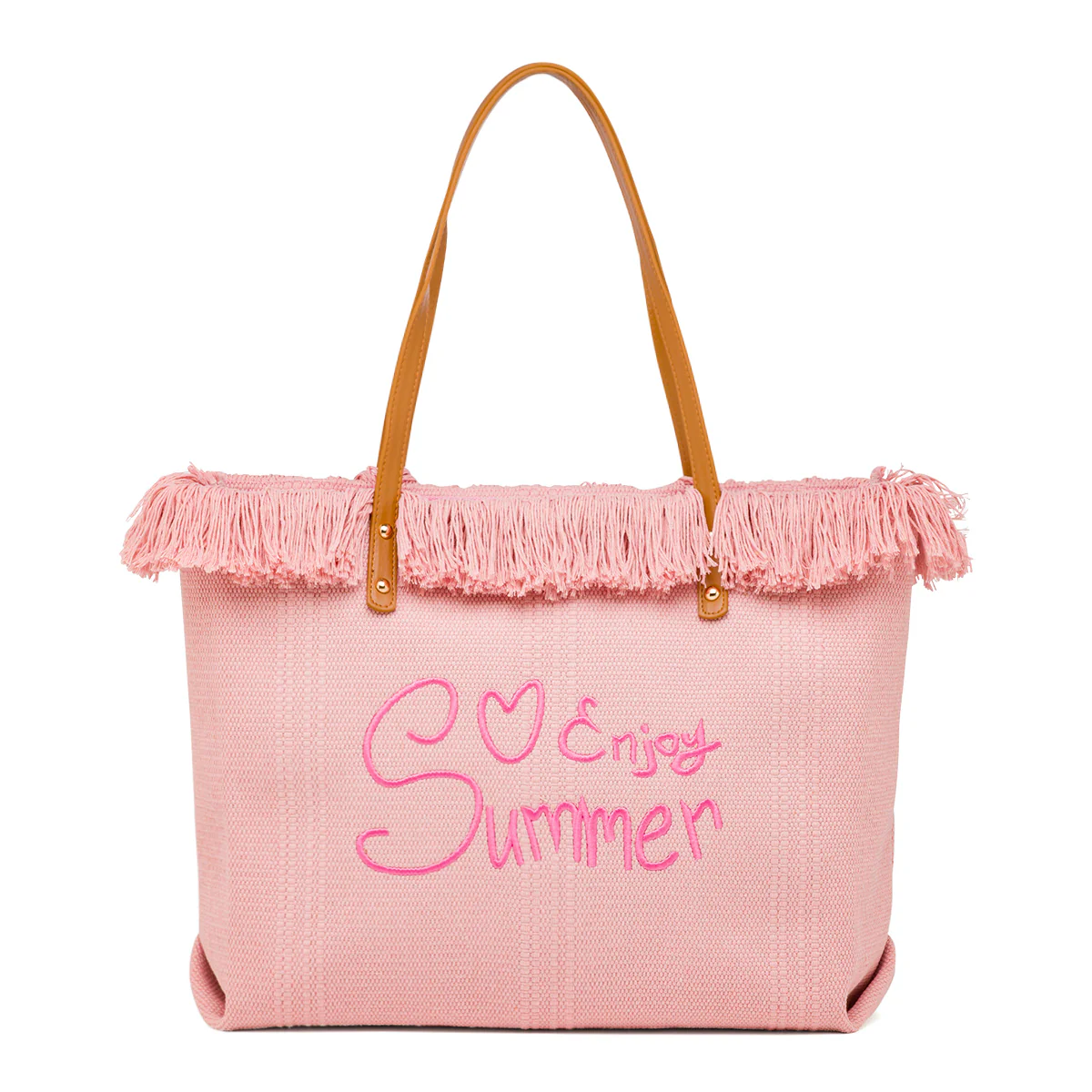Borsa da Mare Rosa da Donna con frange Swish Jeans