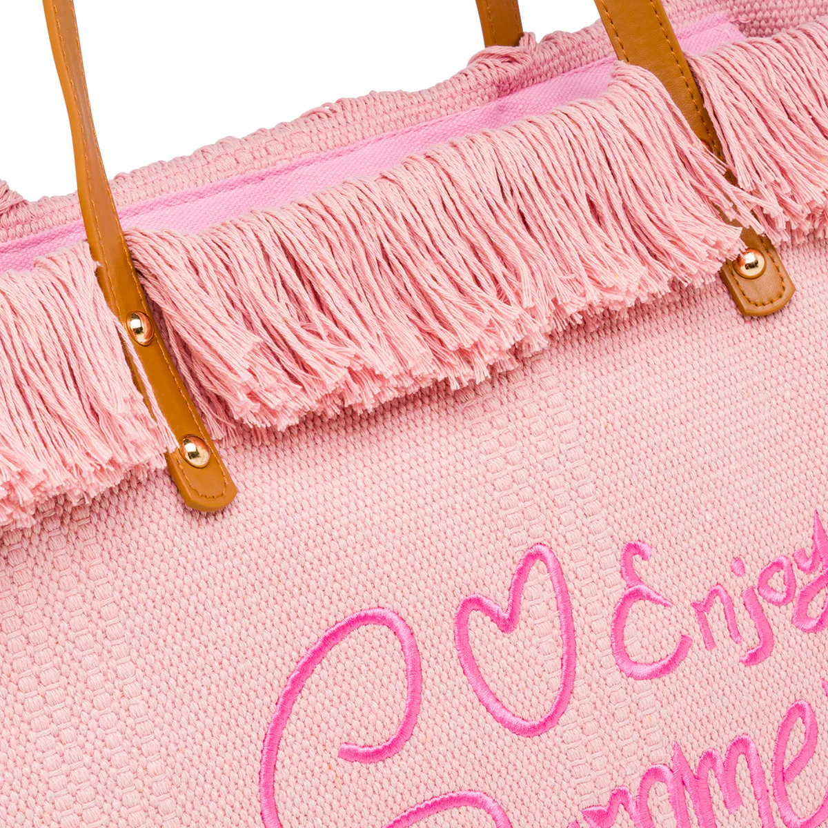 Borsa da Mare Rosa da Donna con frange Swish Jeans - Image 2