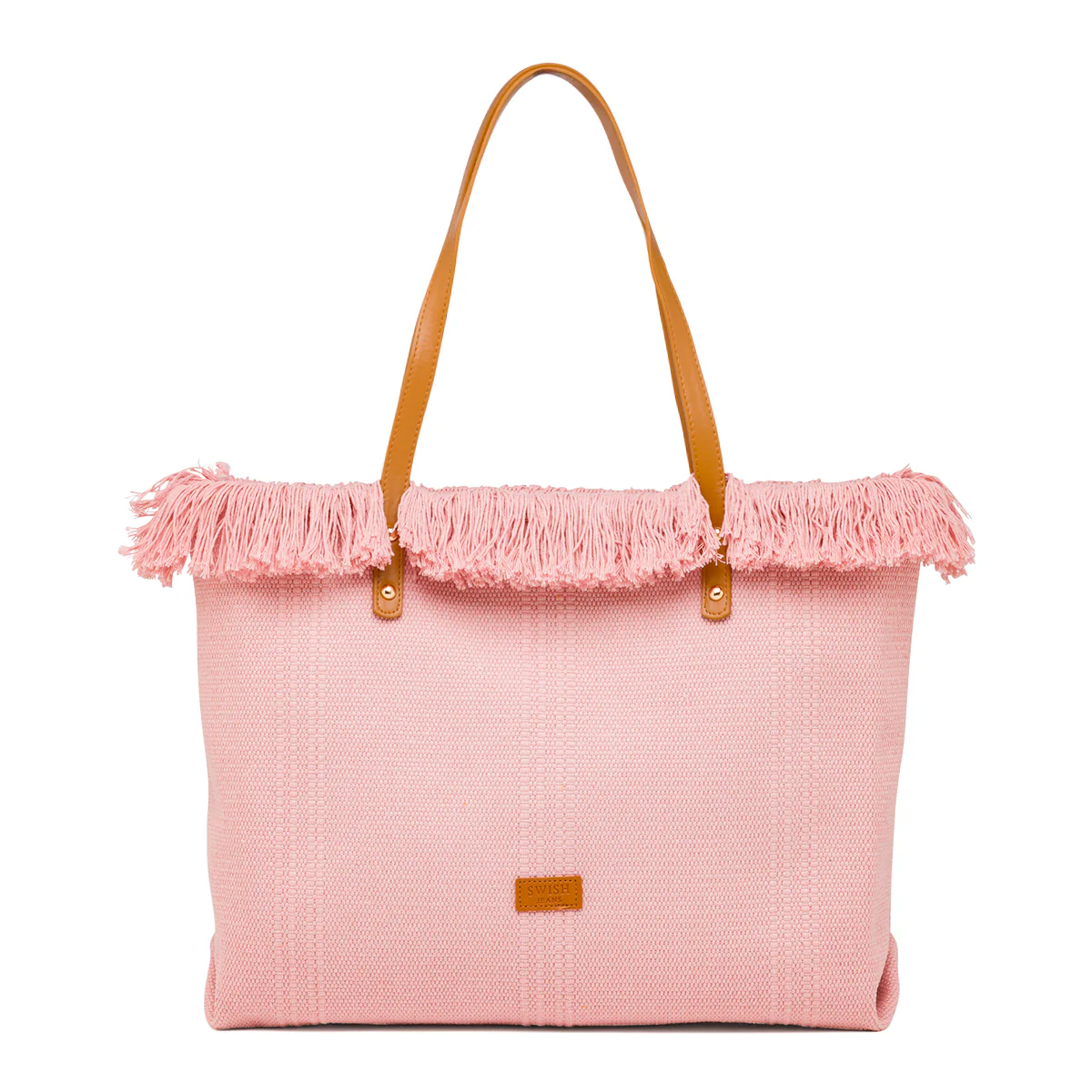 Borsa da Mare Rosa da Donna con frange Swish Jeans - Image 3