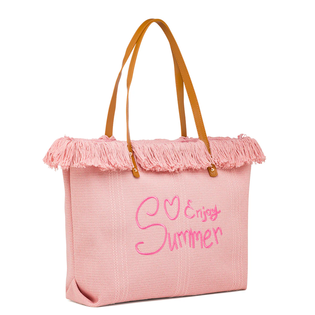 Borsa da Mare Rosa da Donna con frange Swish Jeans - Image 4