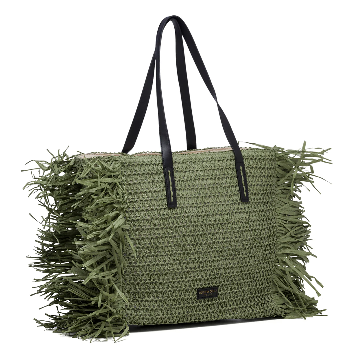 Borsa da mare verde effetto paglia Romeo Gigli Dany - Image 2