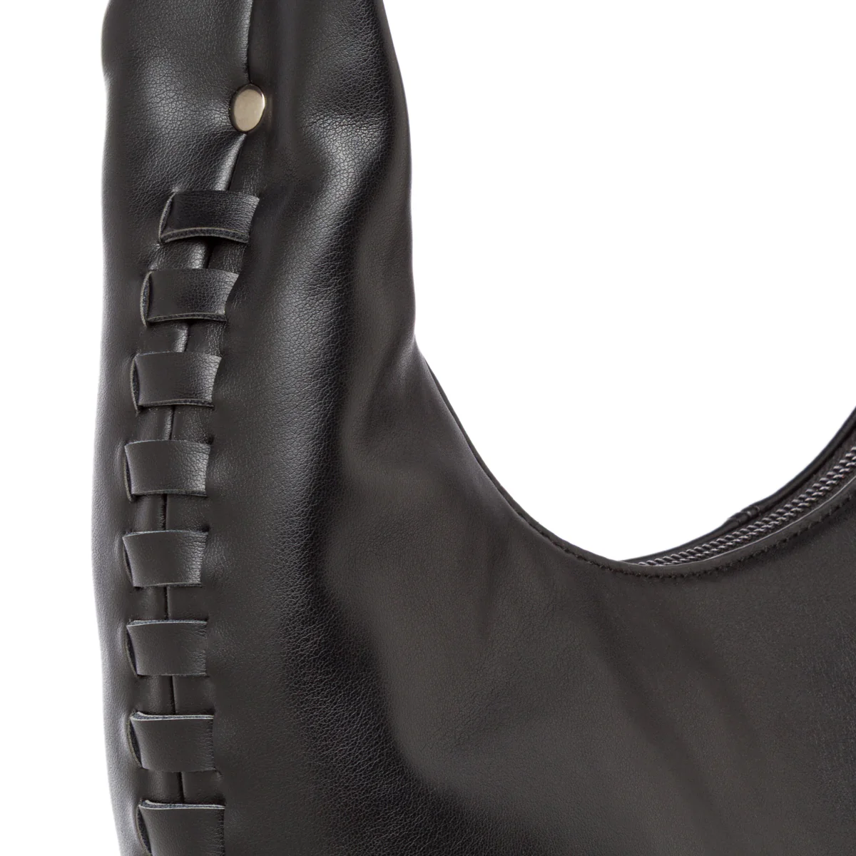Borsa Hobo da Donna Nera con Dettaglio Intrecciato Lora Ferres - Image 6