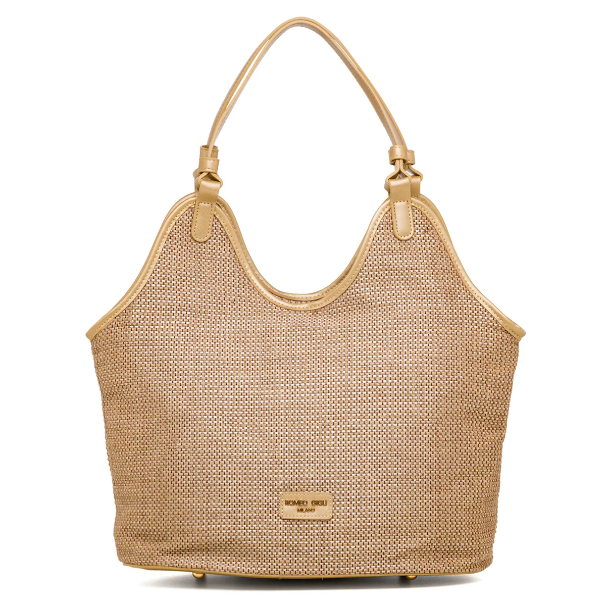 Borsa in juta da donna oro Romeo Gigli Milano Eunice