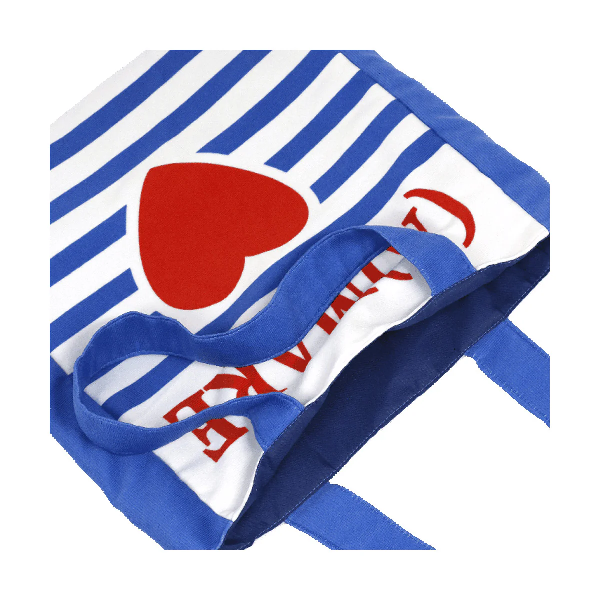 Borsa mare blu e bianca da Donna con stampa cuore Camomilla Milano - Image 4