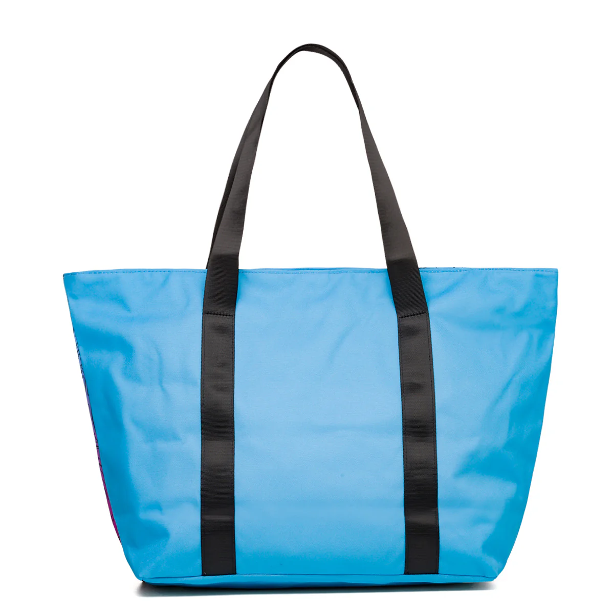 Borsa mare da donna azzurra e viola con stampa fiori Lora Ferres - Image 3
