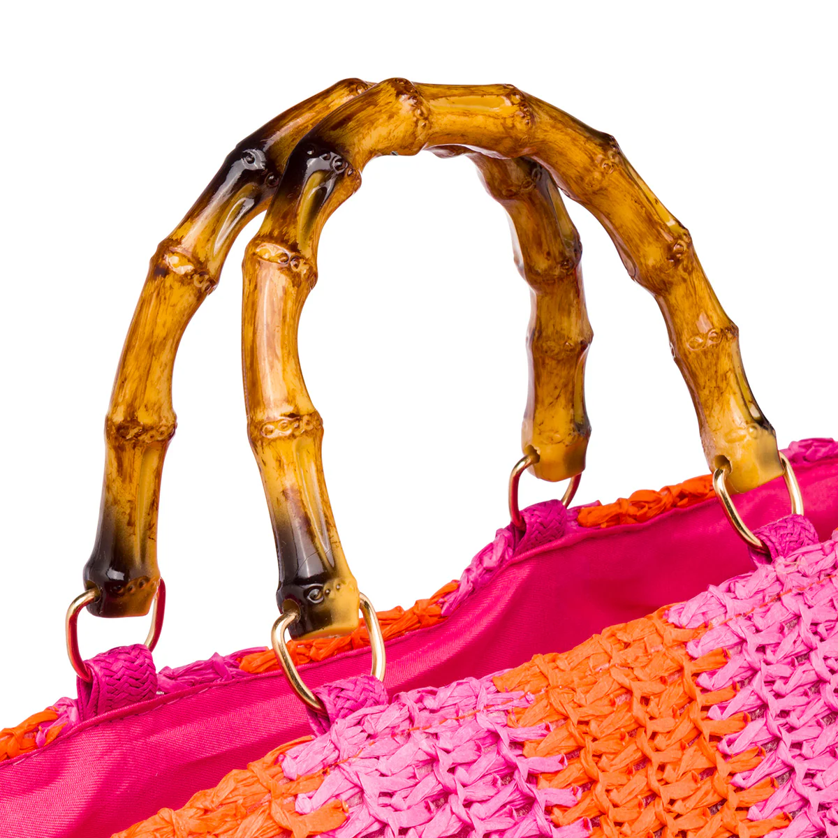 Borsa Mare da Donna fucisa e arancione effetto rafia Swish Jeans - Image 3