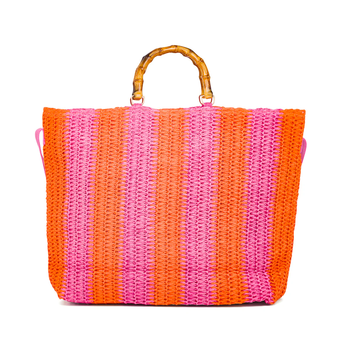 Borsa Mare da Donna fucisa e arancione effetto rafia Swish Jeans - Image 5