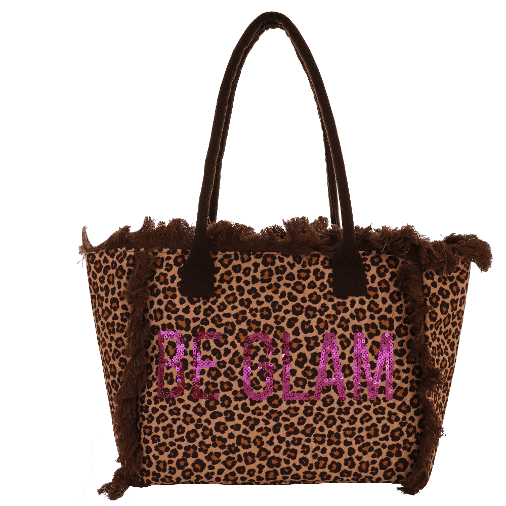 Borsa mare da Donna marrone animalier con frange Camomilla Milano - Image 3